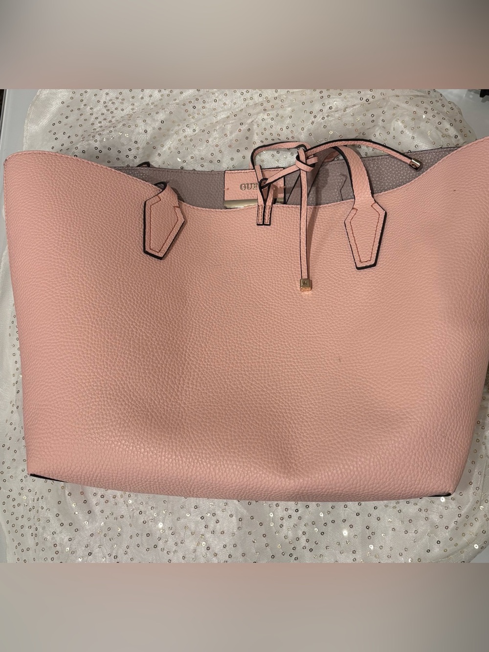 Guess Blush Pink Pebbled Tote